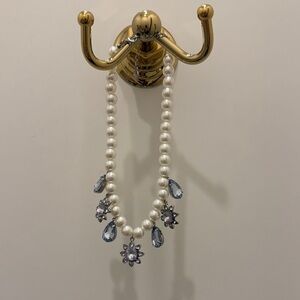 Elegant Pearl and Blue Crystal Necklace by SuperSmalls